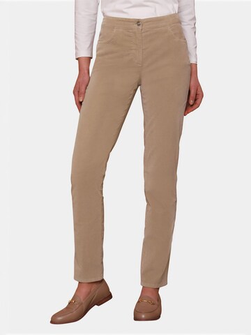 Coupe slim Pantalon Goldner en marron : devant