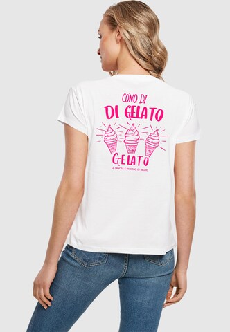 Merchcode Shirt 'Cono Di Gelato' in Wit: voorkant