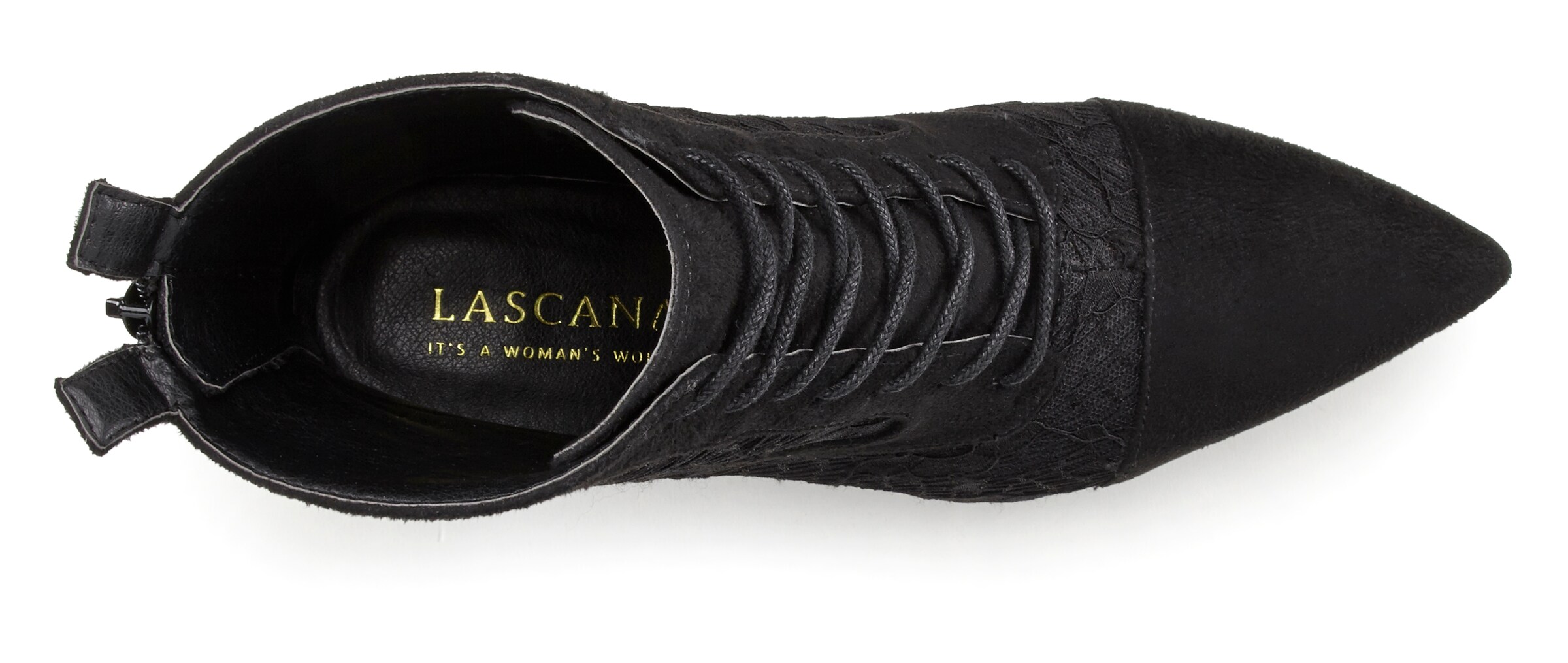 LASCANA Ботинки на шнуровке в Черный