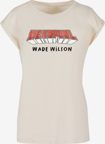 ABSOLUTE CULT T-Shirt 'Deadpool - Aka Wade Wilson' in Beige: predná strana