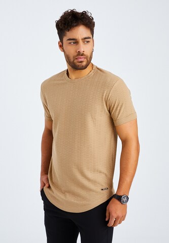 Leif Nelson Shirt in Bruin: voorkant