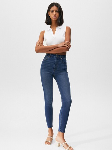 Pull&Bear Skinny Jeans i blå: framsida