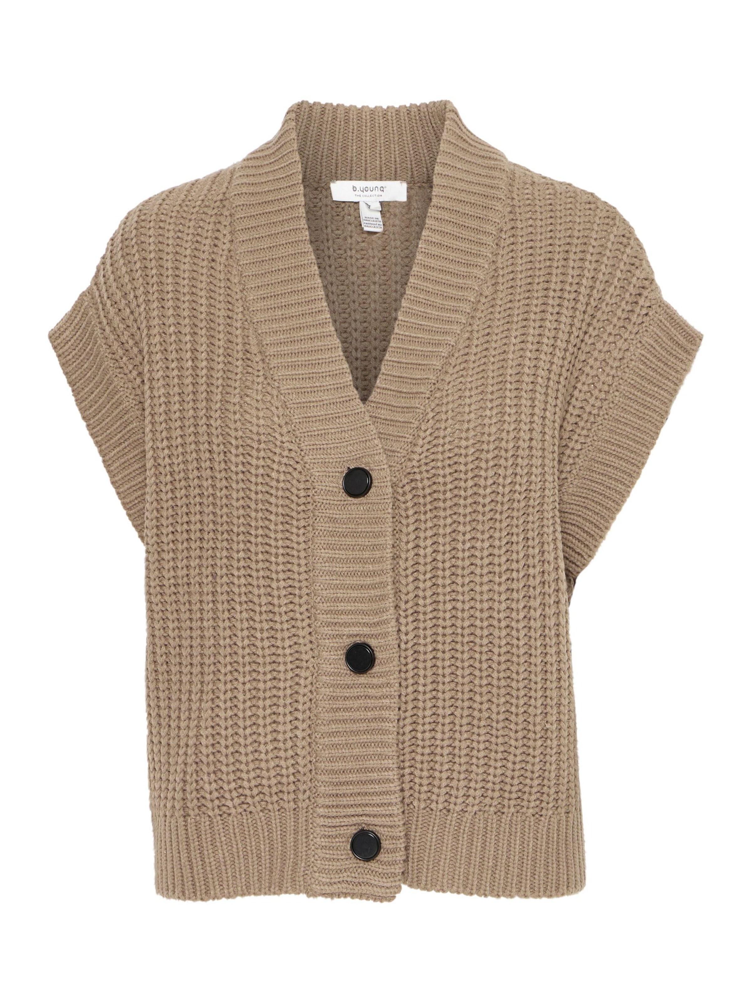 b.young Strickweste 'BYOtinka' in Braun: Vorderseite