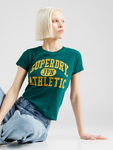 Superdry Тениска 'VARSITY' в зелено: отпред