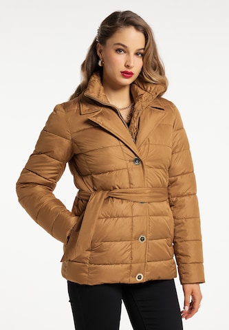 faina Winter Jacket in Brown: front