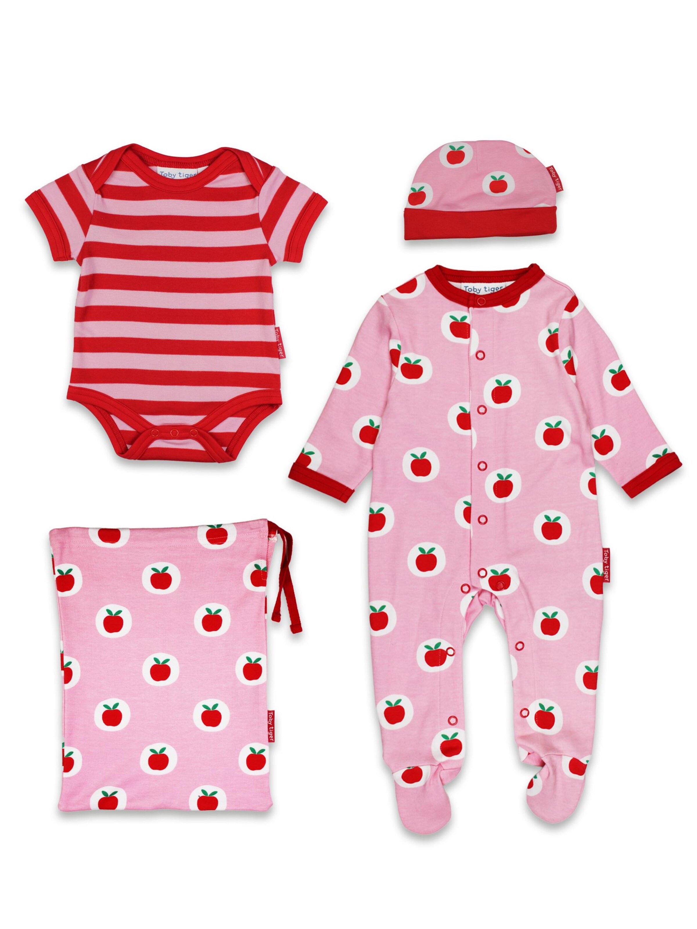 Toby Tiger Romper/Bodysuit 'Apfel' in Pink: front