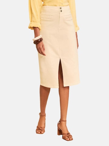 love & roses - Falda en beige: frente