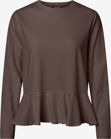 Maglietta 'PCDANILLA PEPLUM' di PIECES in marrone: frontale