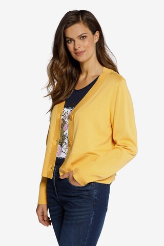 Ulla Popken Knit Cardigan in Yellow: front