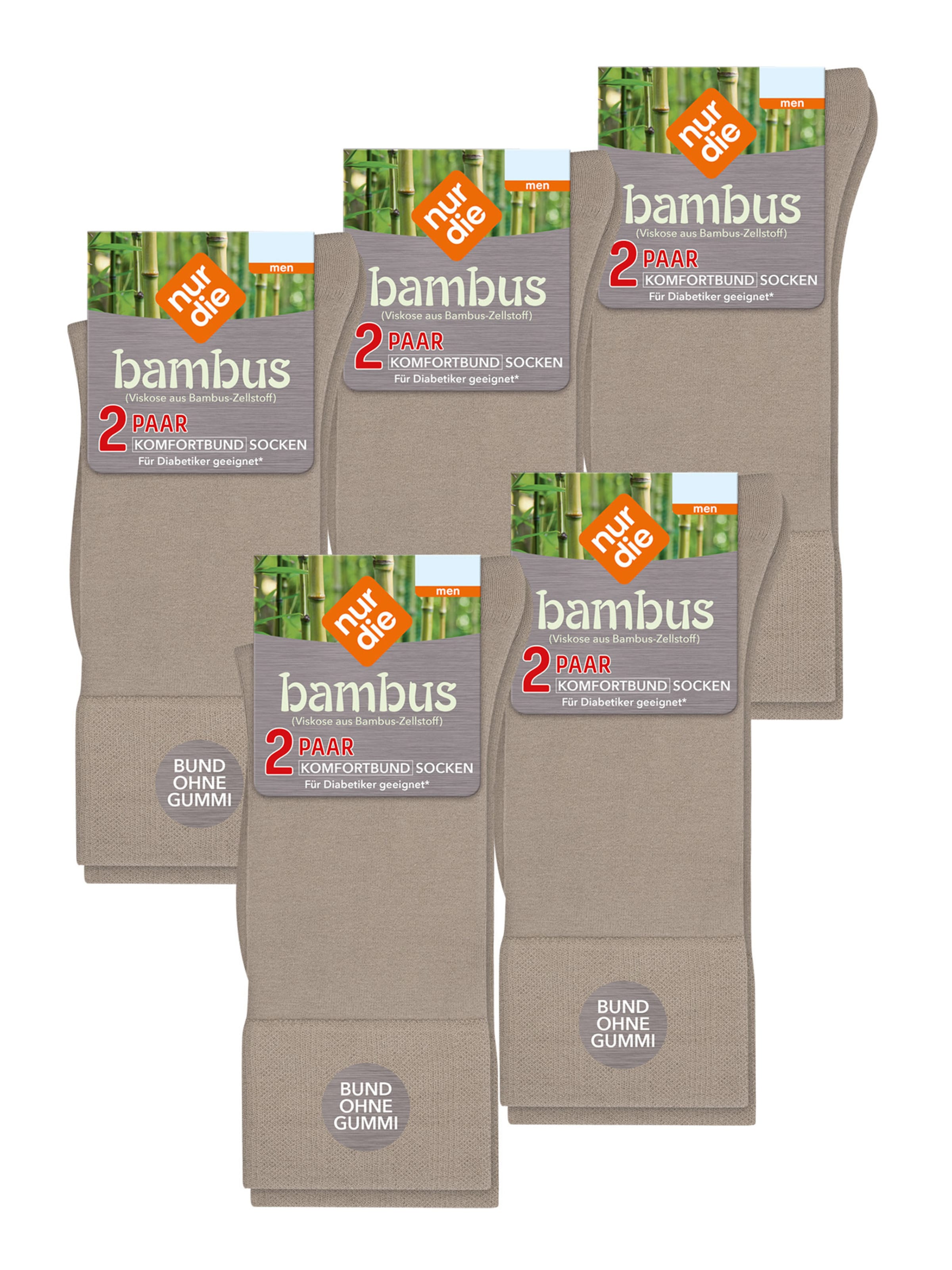 Nur Die Socks ' Komfortbund Socken Viskose ' in Beige: front