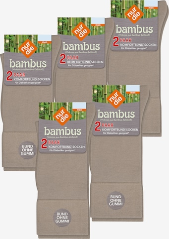 Nur Die Socks ' Komfortbund Socken Viskose ' in Beige: front