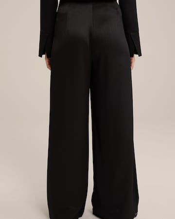 WE Fashion - Pierna ancha Pantalón plisado en negro