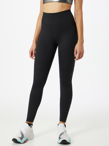 NIKE Skinny Sportsbukse 'One Luxe' i svart: forside