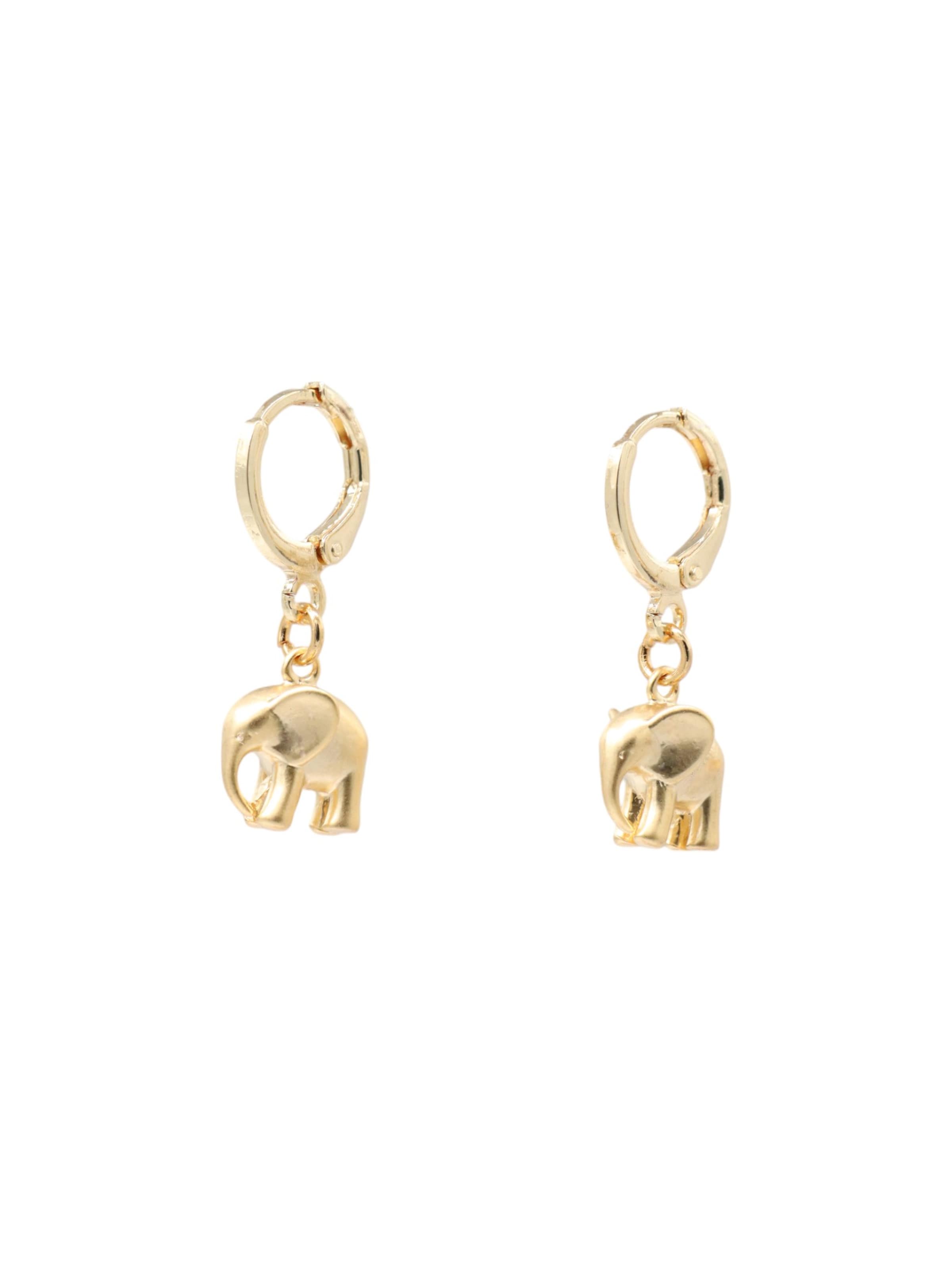 Fräulein Wunder Náušnice 'Elefant' - Zlatá: predná strana