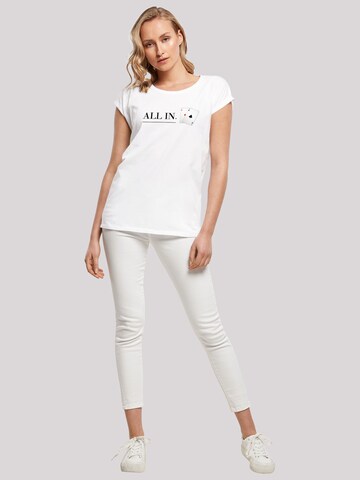 T-shirt 'Poker All In Karten' F4NT4STIC en blanc