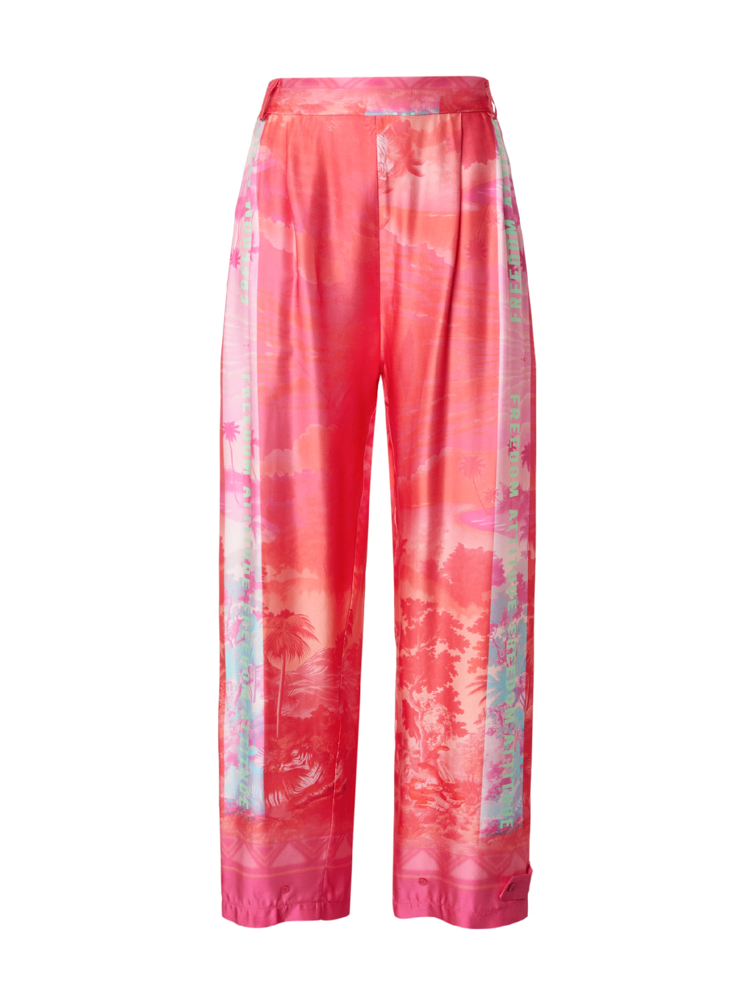 miss goodlife Широкий Брюки со складками в Ярко-розовый: спереди