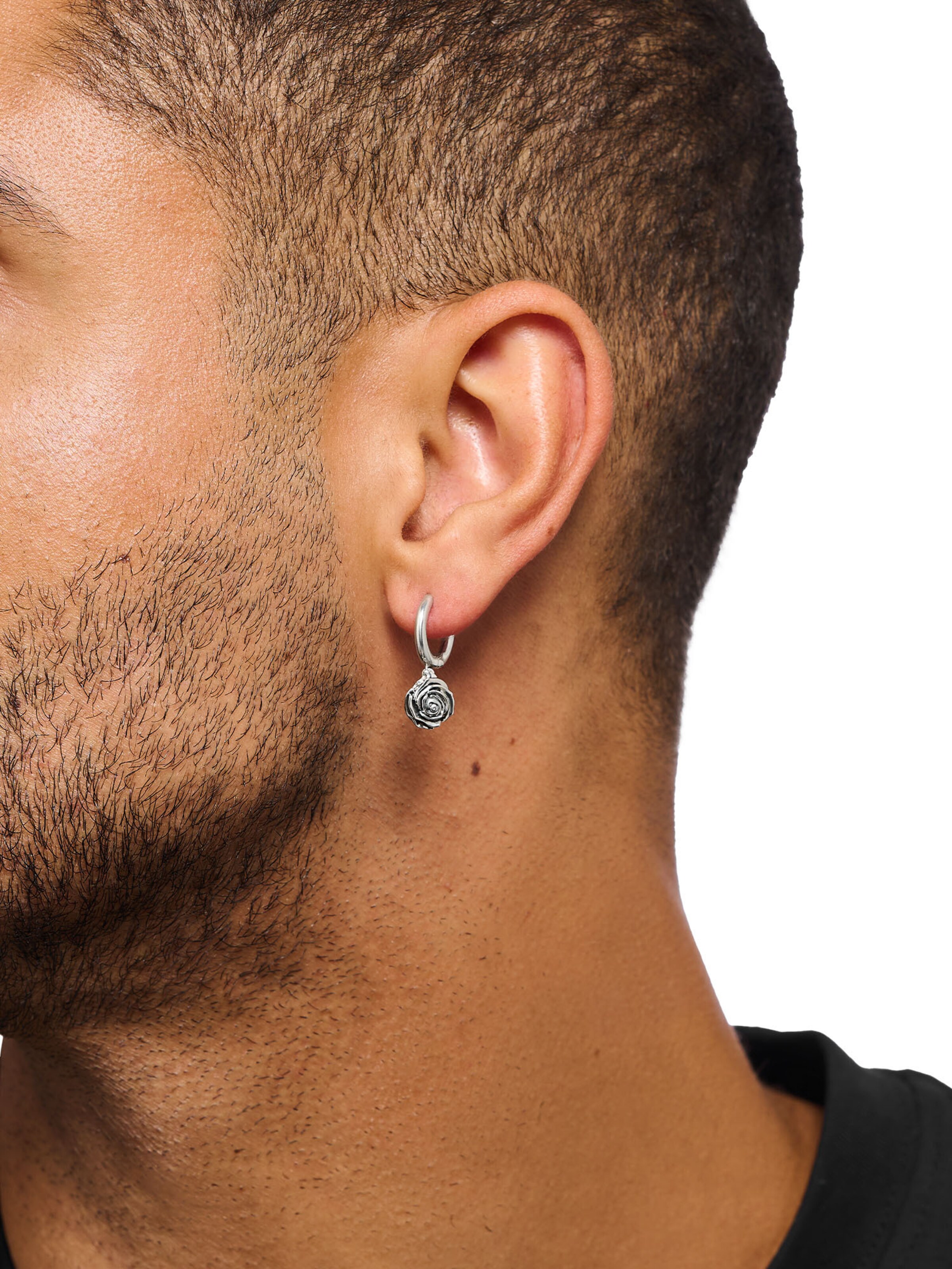 Thomas Sabo Earrings 'Midnight Rose' in Silver: front