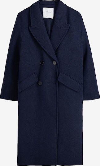 Bershka Manteau mi-saison en bleu marine, Vue avec produit