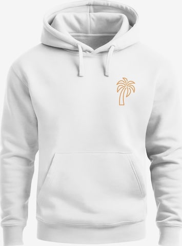 Neverless Sweatshirt 'Palm Lineart Logo' in White: front