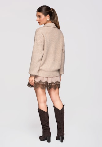 Ombre Gebreid vest 'Ow-Swcd-0104' in Beige