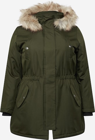 ONLY Carmakoma Winterparka 'IRENA' in Groen: voorkant