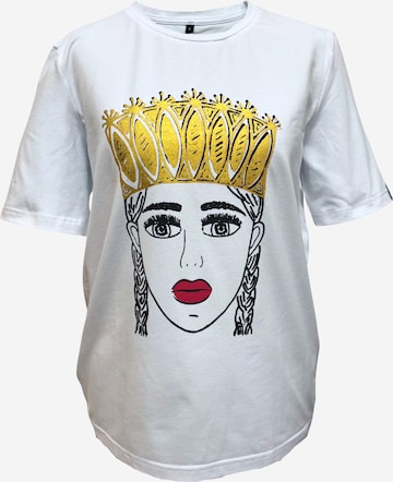 RADADA Shirt 'GIRL WITH GOLDEN CROWN' in White: front