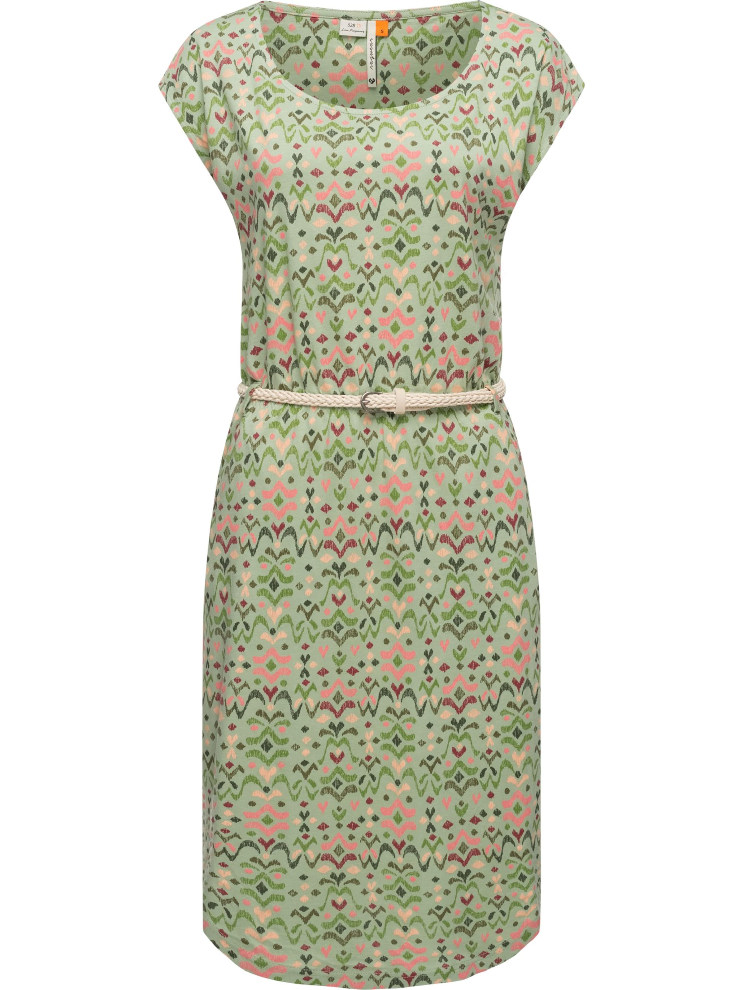 Ragwear Kleid 'Lilithe Ikat' in Grün: Vorderseite