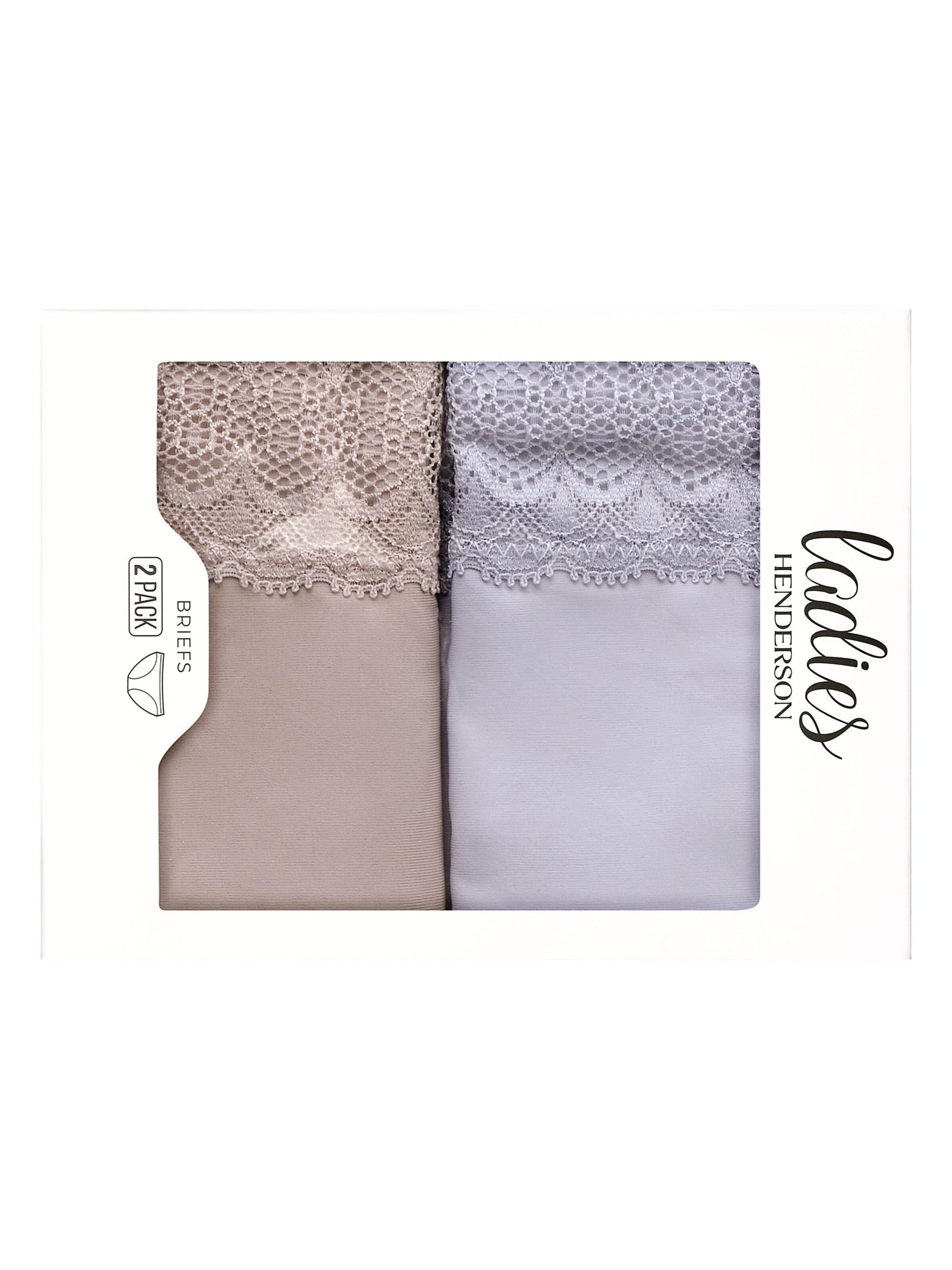 Panty 'Taillenslip Polly im 2er Pack, hohe Leibhöhe, zarte Rüschen' di Henderson in colori misti