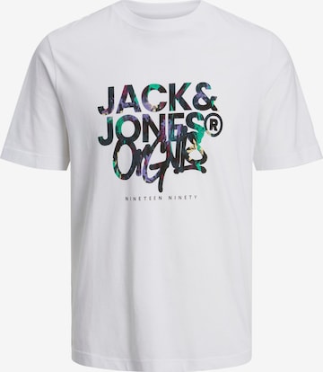 Tricou 'SILVER LAKE' de la JACK & JONES pe alb: față