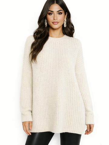 Worldclassca Oversized Sweater 'Dicker' in Beige: front