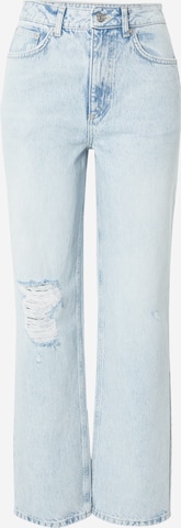 NA-KD Wide leg Jeans in Blauw: voorkant