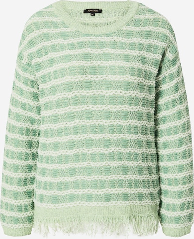 MORE & MORE Pullover 'Jacquard' i creme / pastelgrøn, Produktvisning
