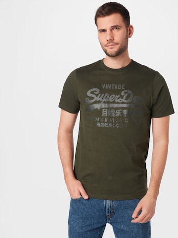 Superdry Tapered Shirt in Green: front