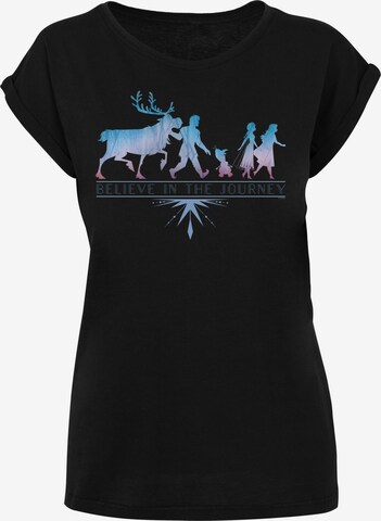 F4NT4STIC Shirt 'Disney Frozen 2 Believe In The Journey Silhouette' in Zwart: voorkant