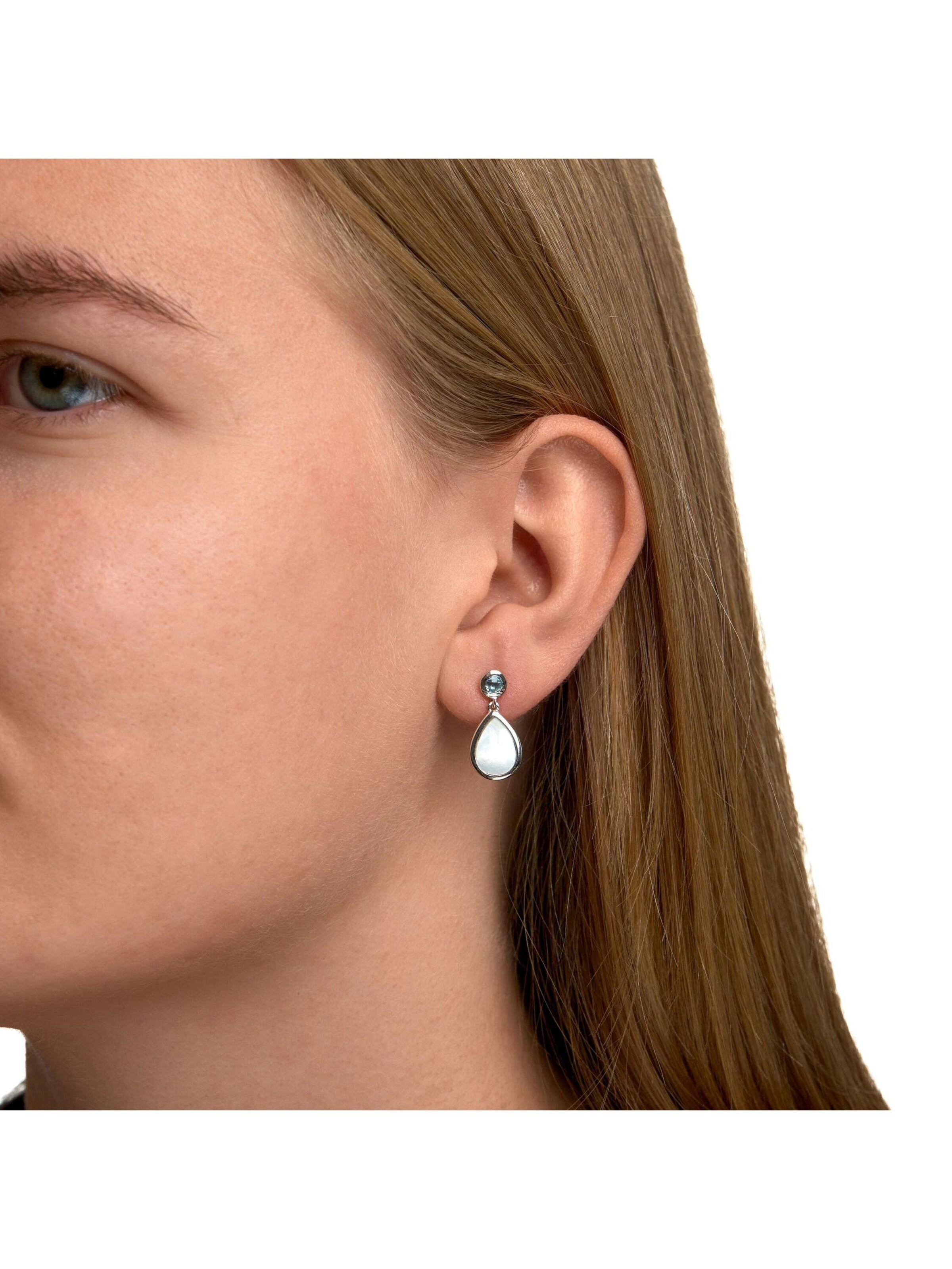 Boucles d'oreilles Zeeme en argent : devant