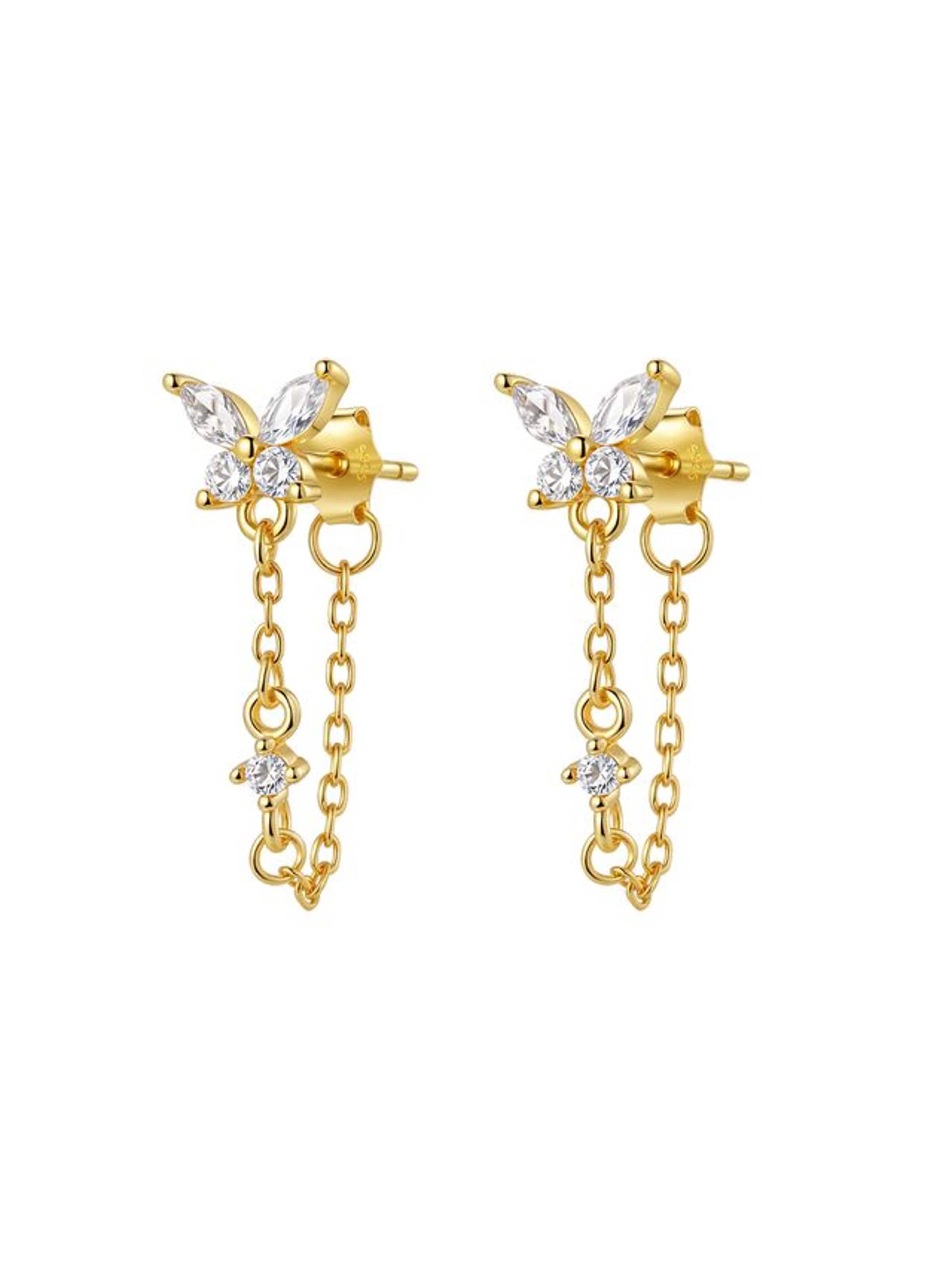 Boucles d'oreilles 'Blossom' Hey Happiness en or : devant