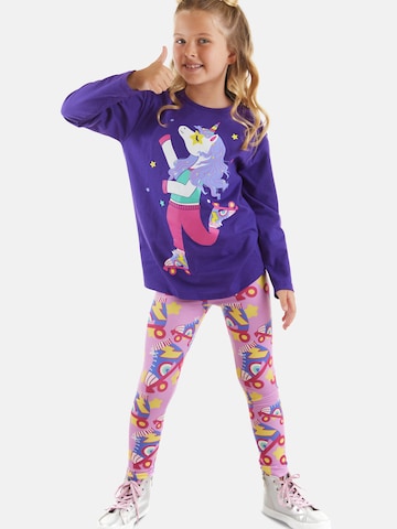Set 'Skate Unicorn' di Denokids in lilla: frontale