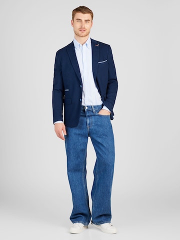Tommy Hilfiger Tailored Slim fit Button Up Shirt 'ROYAL' in Blue