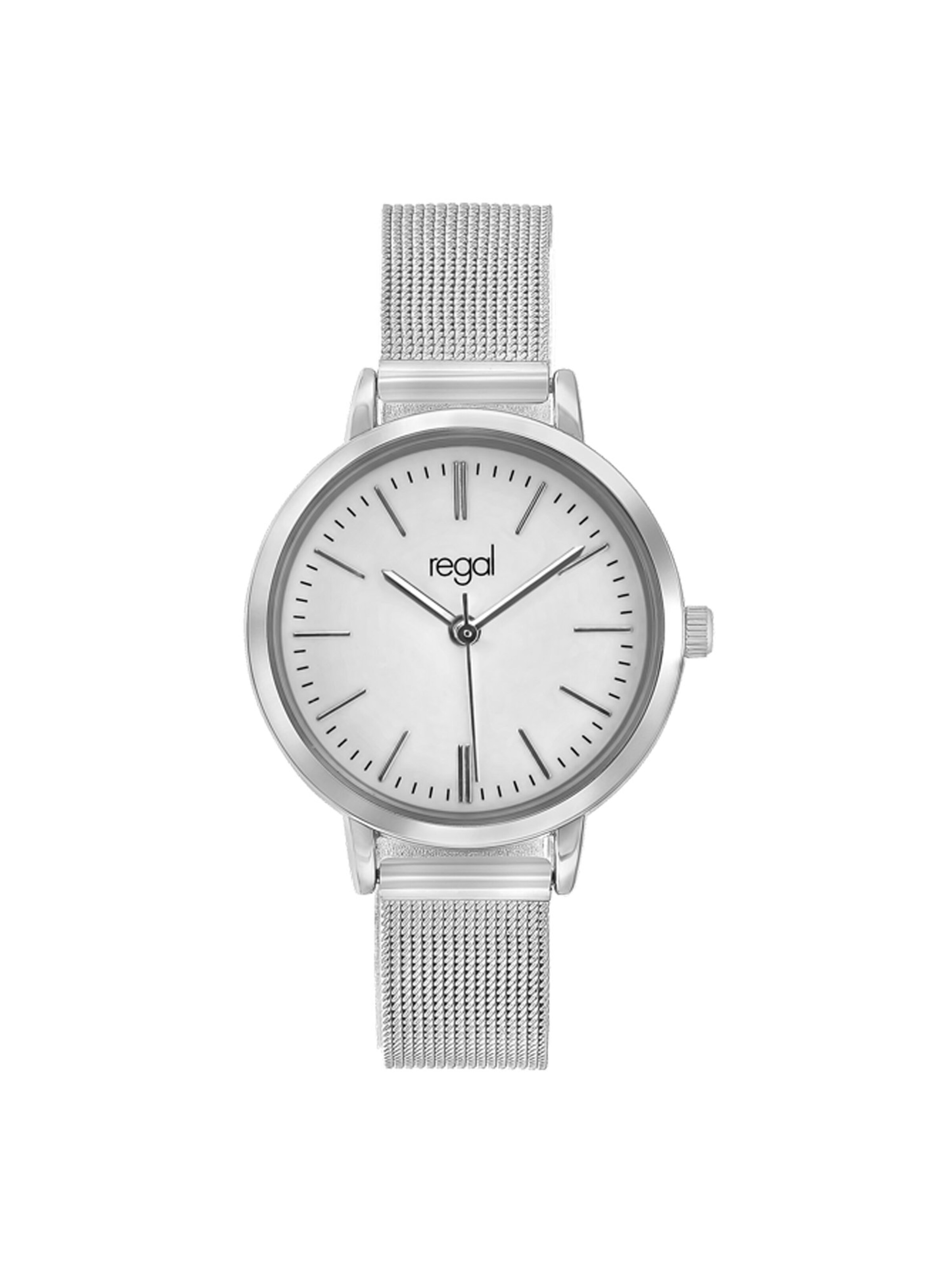 Lucardi Analoguhr in Silber: Vorderseite