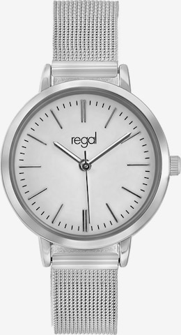 Montre à affichage analogique Lucardi en argent : devant