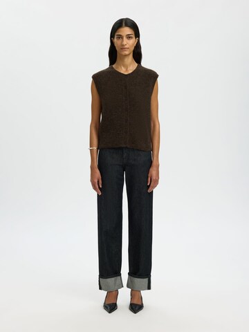 SELECTED Strickweste 'SFLULU' in Braun