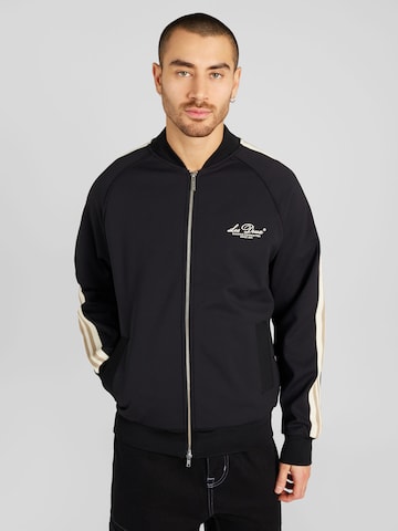 Les Deux Zip-Up Hoodie 'Sterling' in Black: front