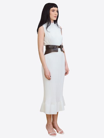 Haute Cuir - Cinturón 'Crescent Peplum Belt' en marrón