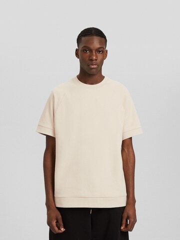 T-Shirt Bershka en beige : devant