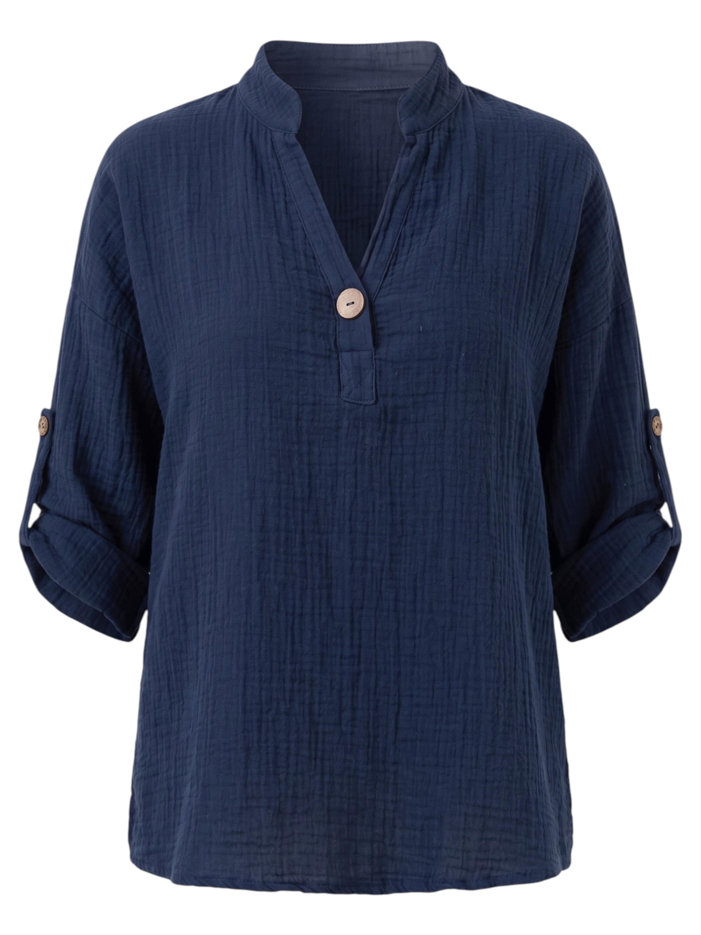 WENOR Bluse 'LINARA'‌‌‌‌‌‌‌‌‌ in Blau: Vorderseite