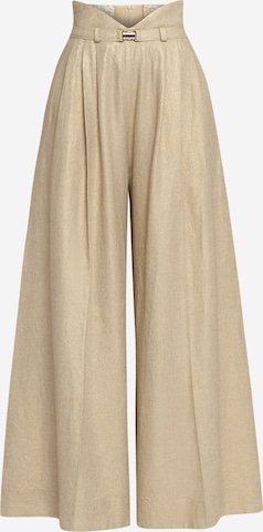 JIORO Wide Leg Hose 'ESSENTIALS' in Beige: Vorderseite