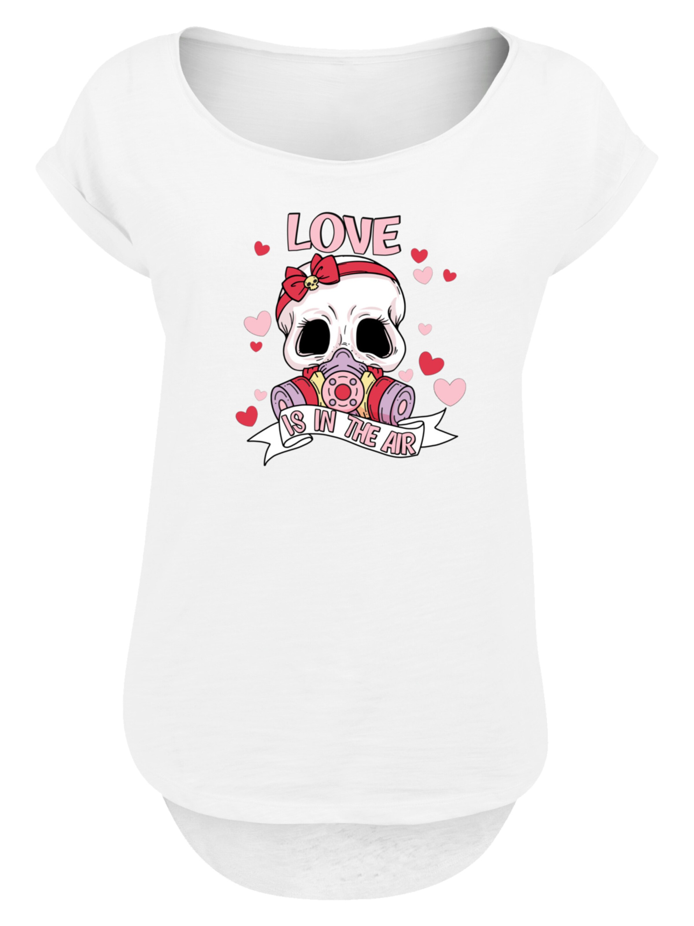 T-shirt 'Anti Valentinstag Love Is In The Air' F4NT4STIC en blanc : devant