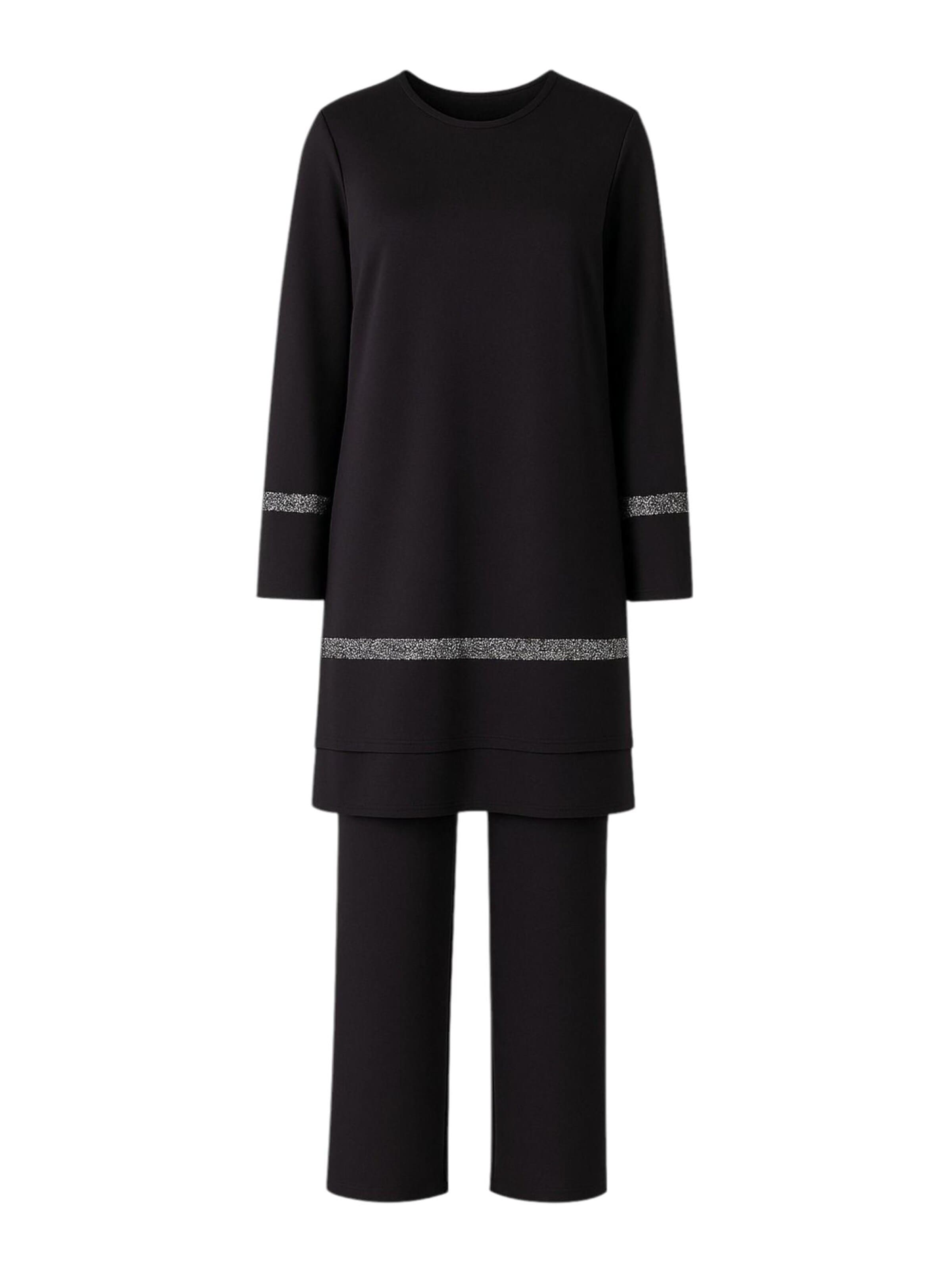 Pantalons de tailleur 'NEVRA' fashionshowcase en noir : devant
