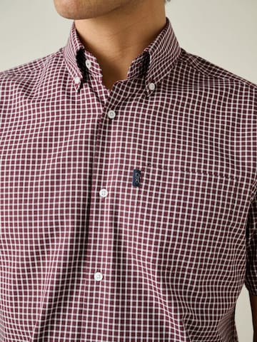 Next Regular fit Button Up Shirt in Red