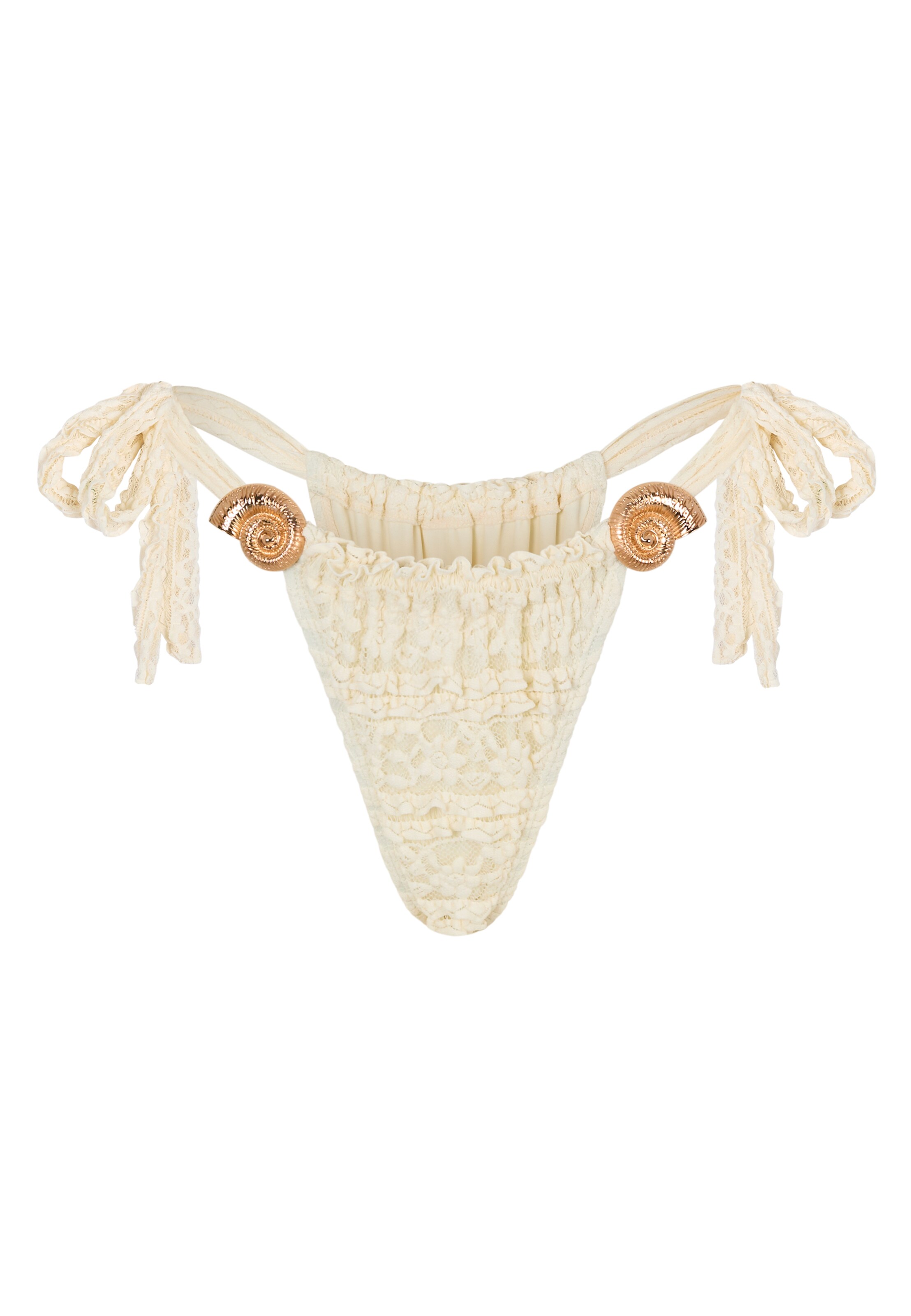 Moda Minx Bikinihose 'Lace Nautilius Shell' in Weiß: Vorderseite